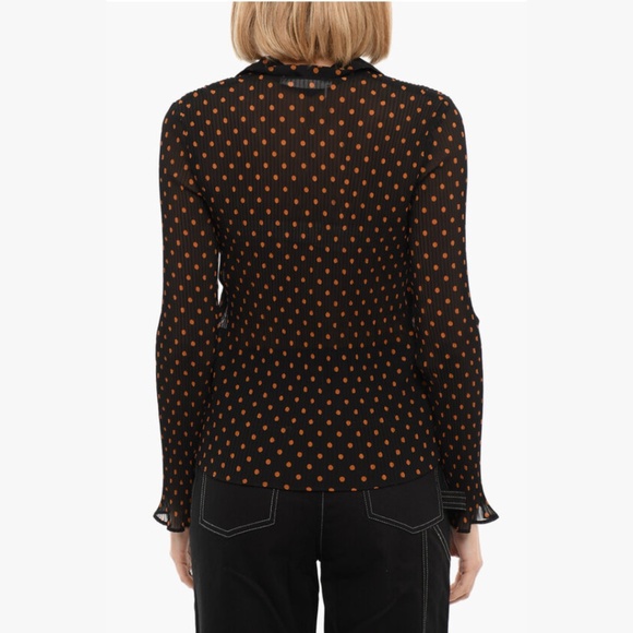 SAMSOE SAMSOE DOTTED PLEATED MATHILDE LONG SLEEVED BLOUSE - Picture 2 of 6